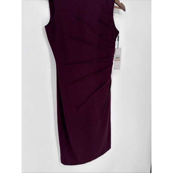 NWT Calvin Klein Women's Size 2 Purple Round-Neck Sleeveless Sheath Dress Work - Picture 8 of 13